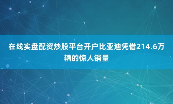 在线实盘配资炒股平台开户比亚迪凭借214.6万辆的惊人销量
