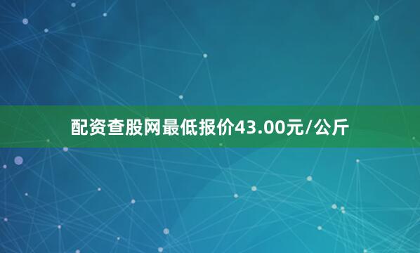 配资查股网最低报价43.00元/公斤